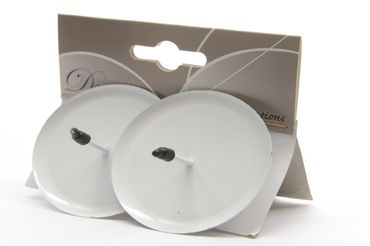Adventskranzkerzenhalter Adventskerzenhalter Metall Ø 6 cm 4 Stück weiß