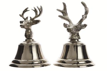 Alu Glocke Rentier Nickel 2 Ausfuehrungen Stueckpreis