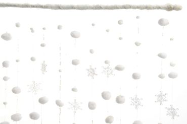 Schneeballvorhang mit Flocken  weiß 90 x 200 x 3 cm