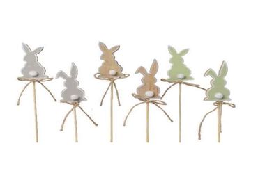 Hase am Stab 6er-Set 35x4x0,5cm