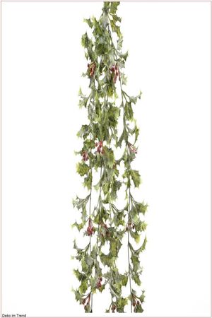 Ilex Stechlpalme mit Beeren Kunst-Zweig Dekogirlande 1,10 m
