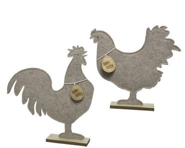 Hahn oder Henne Huhn Polyester stehend grau Ostern Stückpreis