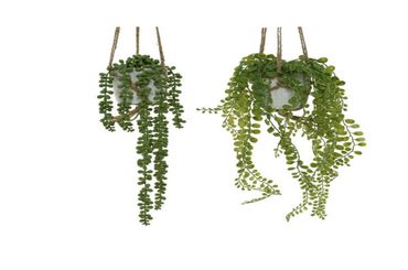 Blumenampel Kunstpflanze im Betontopf Grünpflanze hängend Stückpreis
