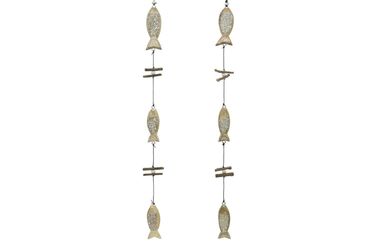 Girlande Holzgirlande maritim mit Fisch L 105cm