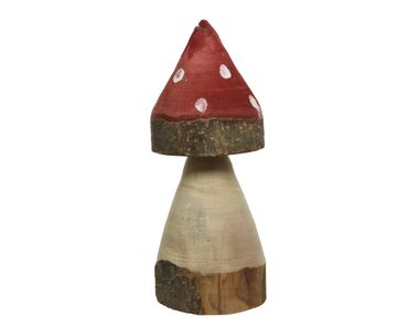 Pilz Fliegenpilz Holz Deko Herbst Geschenk  Ø10x25 cm