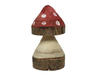 Pilz Fliegenpilz Holz Deko Herbst Geschenk  Ø9x17 cm