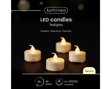 LED Teelicht plastik Dauerbetrieb BO indoor Ø 3.6cm H.3.6cmwhite/flame