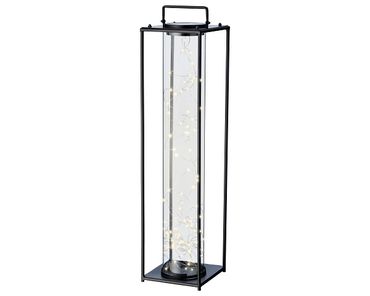 Solarlaterne Eisen schwarz Länge/Weite 20cm Höhe 49cm