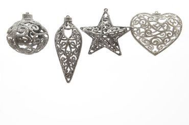 Baumhänger Baumschmuck Christbaumschmuck silber Weihnachtskugeln Stück