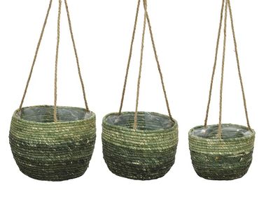 Blumenampel Pflanzenhalter Blumentopf Hängeampel Maisblatt grün klein