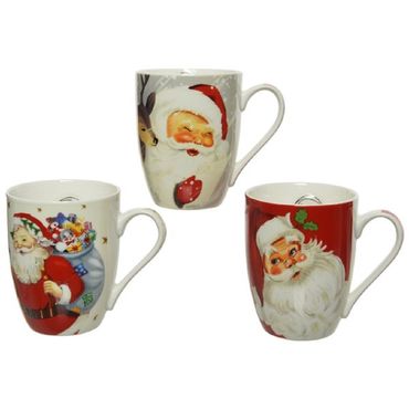 Becher Tasse Weihnachtsmann Sant Claus Geschenk Porzellan Stück