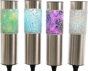 Solar Stabbeleuchtung Edelstahl 4 Farben Ø6cm H.22cm Stückpreis