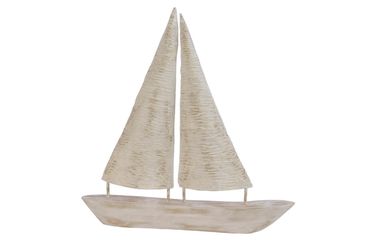 Aufsteller Boot Mangoholz 46x5x54 cm natur 
