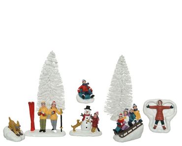 Figuren Polyresin Dekofiguren Winterspass 8 teilig