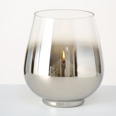 Windlicht Kerzenhalter Glas lackiert  H 20 cm Ø 18 cm Stückpreis