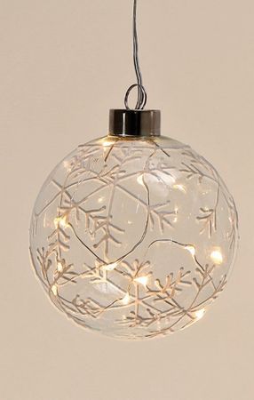 Beleuchtete Weihnachtskugel Glas Ø9,5cm