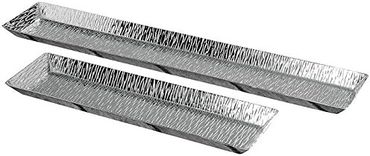 Dekotablett Ties L.40/60 Aluminium Silber 2er Set