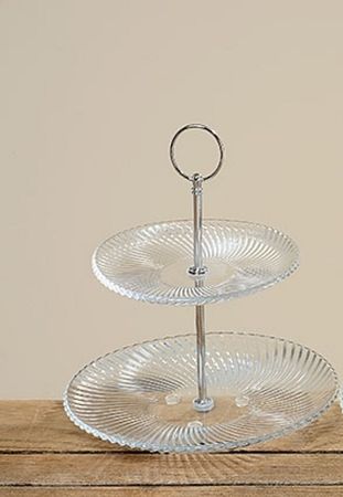 Etagere Chere 2 Stufen H24cm Glas klar