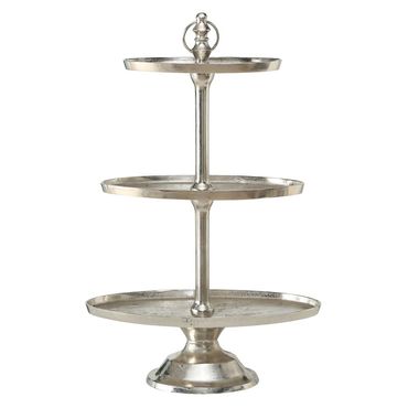 Etagere Mico 3 Ebenen Aluminium H 94cm Ø 30cm silber