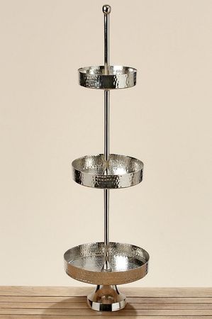 Etagere 3 Ebenen Aluminium H 70cm silber