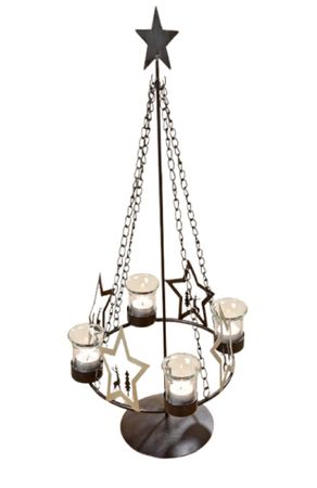 Teelichthalter Berna Adventsbaum Eisen antikbraun H.47 cm Stückpreis