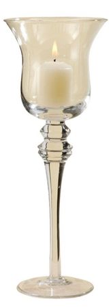 Teelichthalter Glas klar Pokal Vase H. 30 cm 
