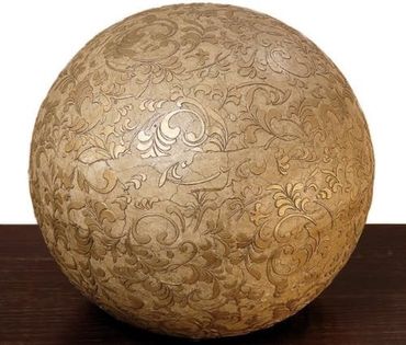 Deko Kugel Steingut gold 20 cm  , Stück