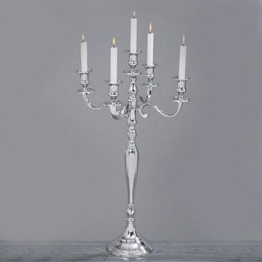 Kerzenleuchter Kerzenständer Aluminium silber H 77 cm Stückpreis