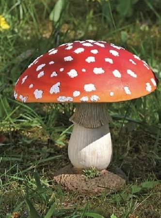 Pilz Fliegenpilz Dekopilz Kunstharz rot weiß DEKO Pilz dick