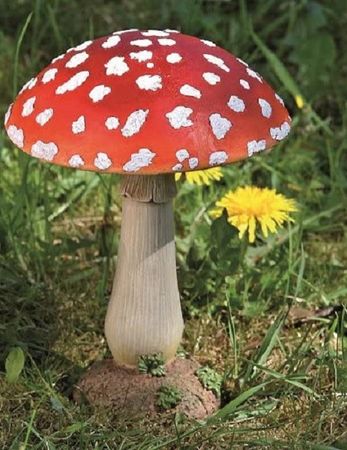 Pilz Fliegenpilz Dekopilz Kunstharz rot weiß DEKO Pilz dünn