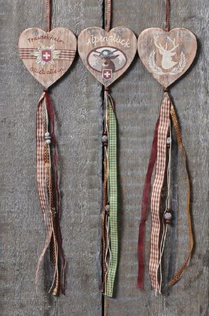 Dekoanhänger Herz Holz natur L.70 cm Ø.12,5 cm Stückrpeis