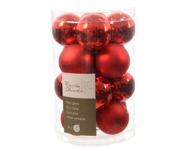 Christbaumkugeln Weihnachtskugeln Glas Ø 3,5 cm 16 Stück rot 