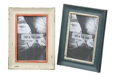 Bilderrahmen Holz weiß blau Shabby L.20 B.14,5 cm Stückpreis