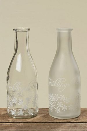 Vase Blumenvase Blumen Frühling Frühlingsboten Gals klar/Milchglas