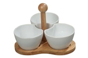 Servierschalen Set 4tlg Porzellan Servierplatte weiß