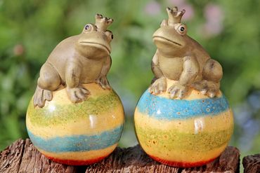 Dekofigur Froschkönig Terrakotta H.21 cm grün Stückpreis