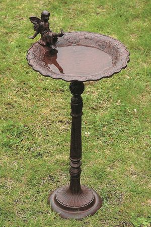 Vogeltränke Vogelbad Vogelbecken Blumenschale Gartendeko Wassertränke Gusseisen