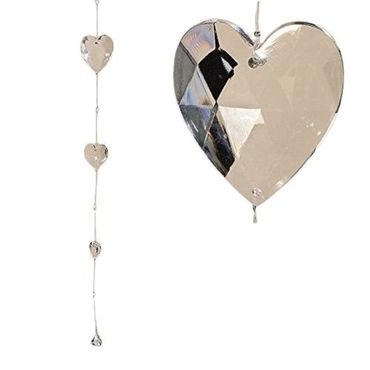 Girlande Herz Acryl L.63 cm transparent