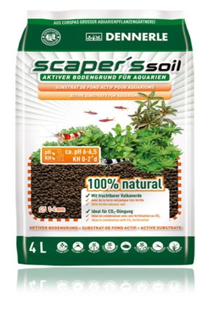 Dennerle Scaper's Soil 1-4 mm aktiver Bodengrund für Aquarien 4 l