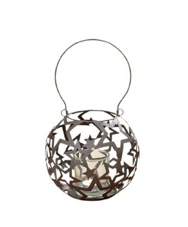 Windlicht Nela Metall Glas antikbraun Ø 19 cm Stückpreis