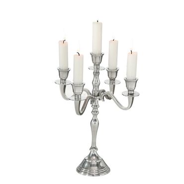 Kerzenleuchter Chiara Aluminium silber 5-armig H 30 cm 