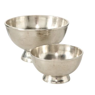 Dekoschale Flaire Ø.15/21 H.8/12 cm Aluminium Silber 2 er Set