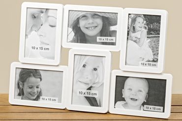 Bilderrahmen Fotorahmen 6er 46x29cm weiss Kunststoff