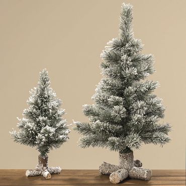 Tannenbaum mini Kunststoff grün beschneit  H 35 cm