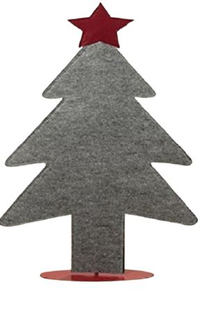 Dekoaufsteller Pino Weihnachtsbaum Polyester H.118 cm grau