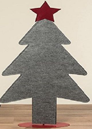 Dekoaufsteller Pino Weihnachtsbaum Polyester H.118 cm grau