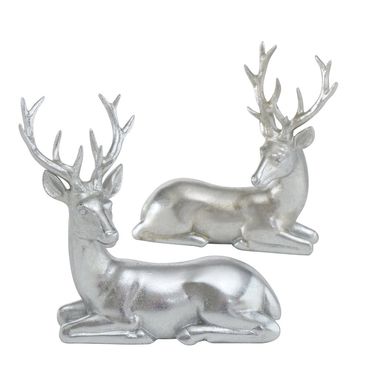 Hirsch liegend mit Geweih silber H 15 cm Stückpreis
