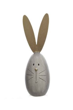 Osterhase Terracottahase Metallohren grau Stückpreis