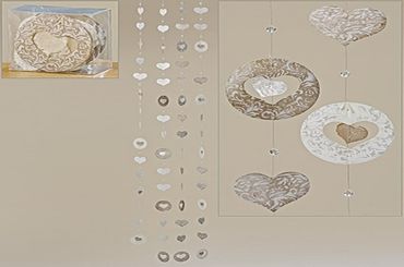 Capiz Muschel Girlande Shea Herz-Motive L 1,80 m Stückpreis