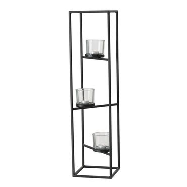 Windlicht Kerzenleuchter Quattro H 78 cm Eisen schwarz
